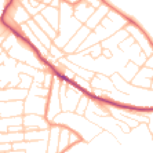 Daytime road noise heatmap for S2 3NL