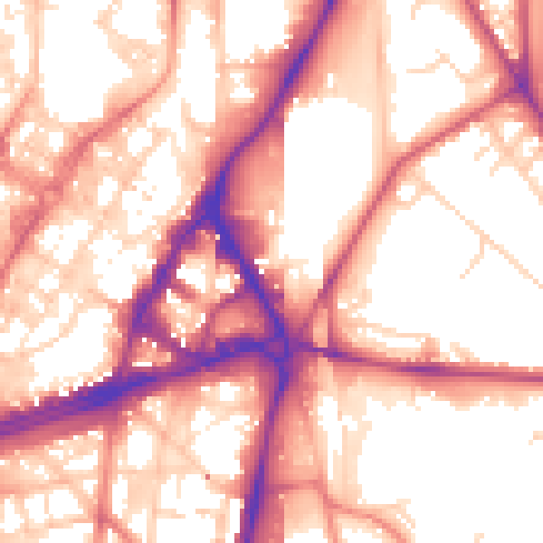 Daytime road noise heatmap for S2 4AD