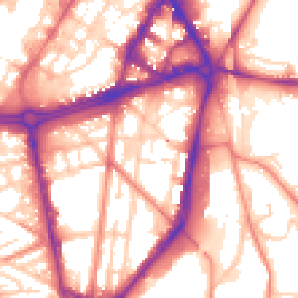 Daytime road noise heatmap for S2 4BP