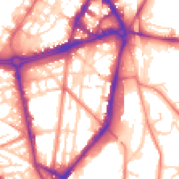 Daytime road noise heatmap for S2 4BQ