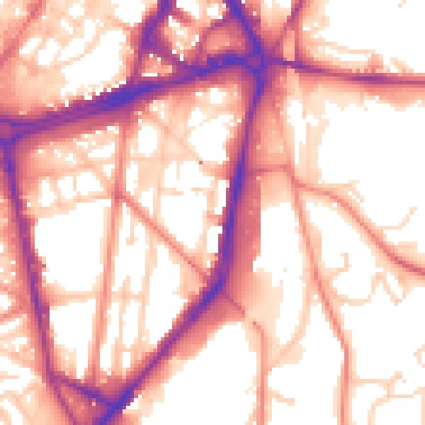 Daytime road noise heatmap for S2 4DB