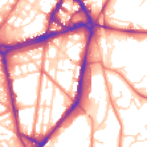 Daytime road noise heatmap for S2 4DD