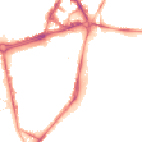 Night-time road noise heatmap for S2 4DD