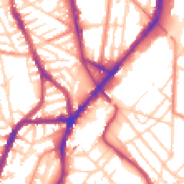 Daytime road noise heatmap for S2 4DU