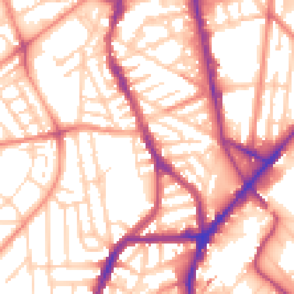 Daytime road noise heatmap for S2 4NA