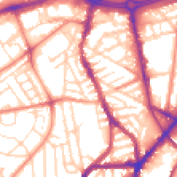 Daytime road noise heatmap for S2 4NS