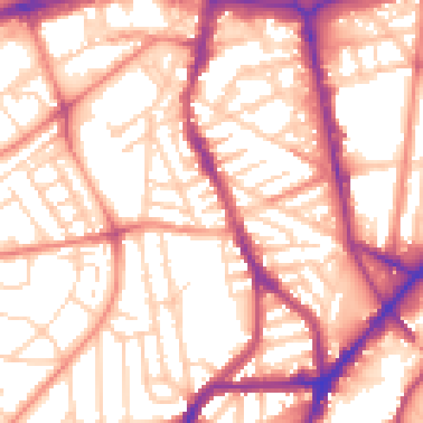 Daytime road noise heatmap for S2 4NT