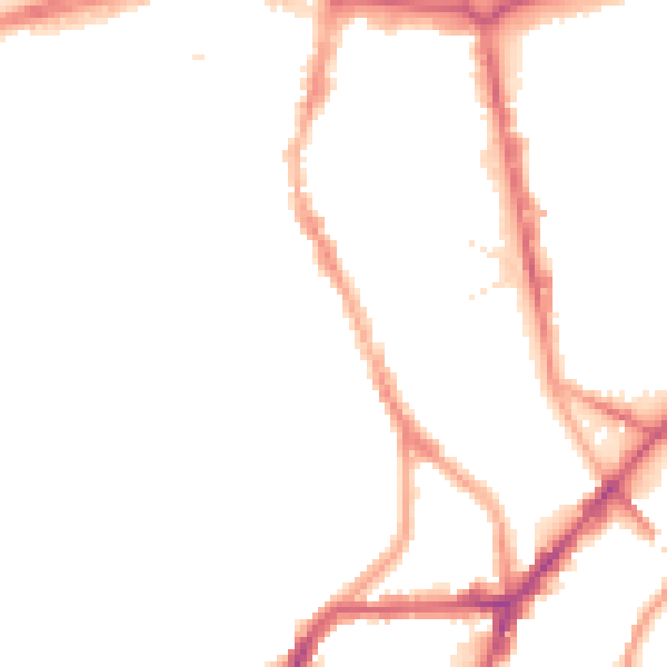 Night-time road noise heatmap for S2 4NT