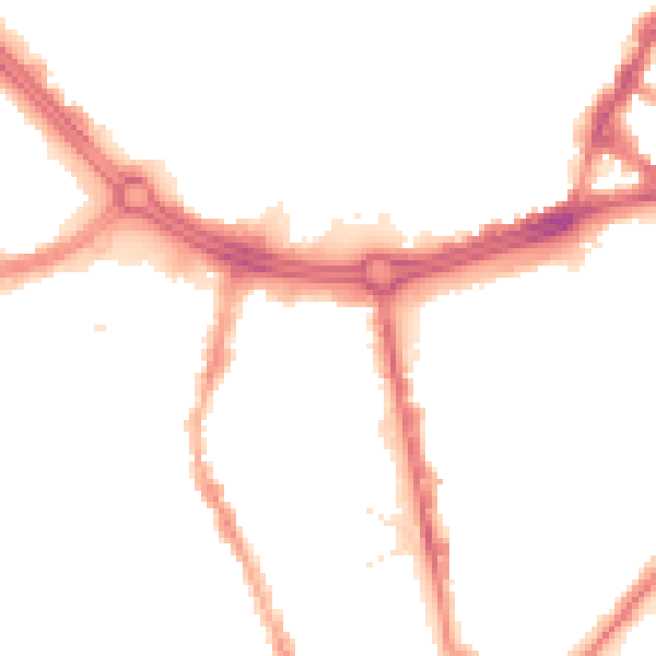 Night-time road noise heatmap for S2 4QP
