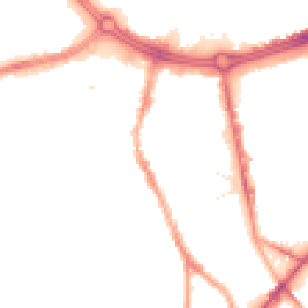 Night-time road noise heatmap for S2 4QR