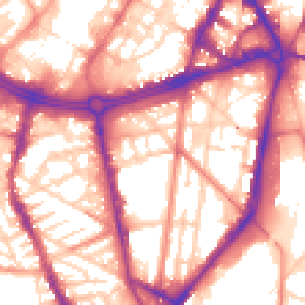 Daytime road noise heatmap for S2 4QX