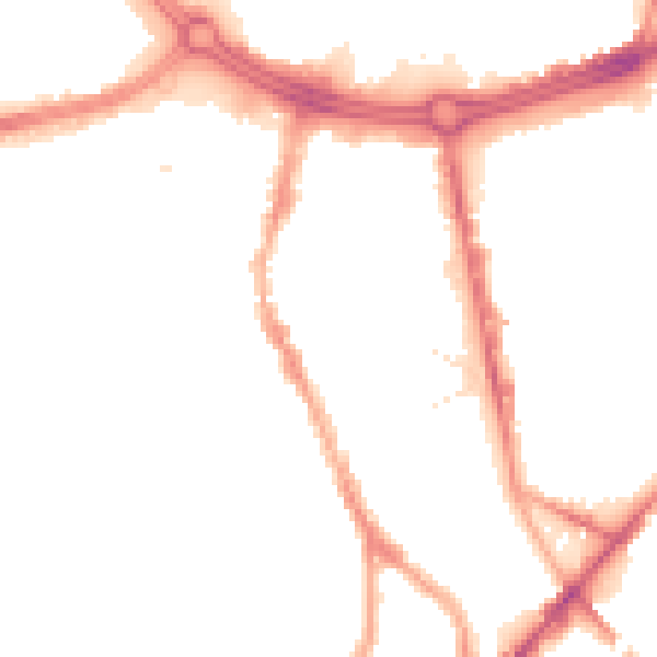 Night-time road noise heatmap for S2 4SA