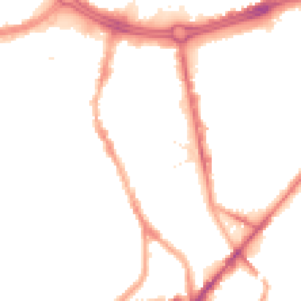 Night-time road noise heatmap for S2 4SR