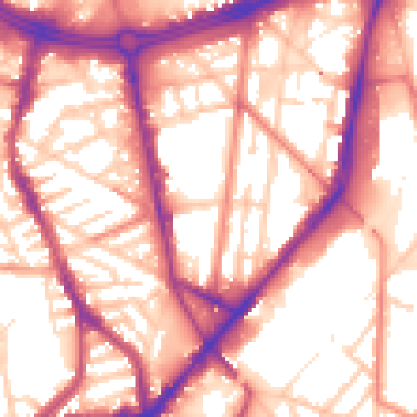 Daytime road noise heatmap for S2 4SY