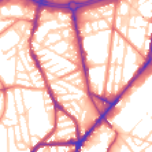Daytime road noise heatmap for S2 4UG