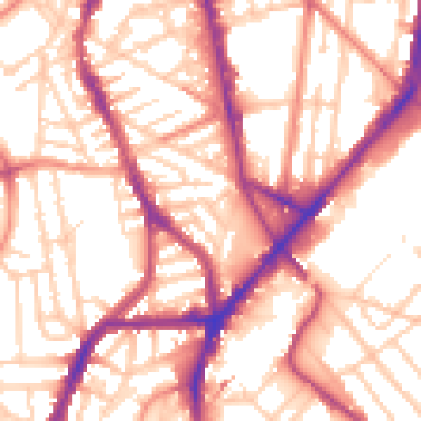 Daytime road noise heatmap for S2 4UP