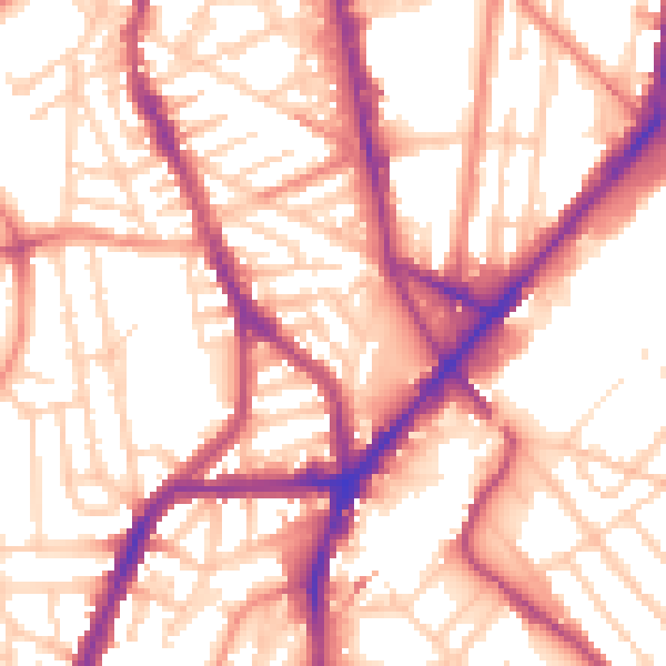 Daytime road noise heatmap for S2 4UT