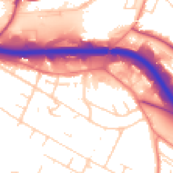 Daytime road noise heatmap for S2 5AP