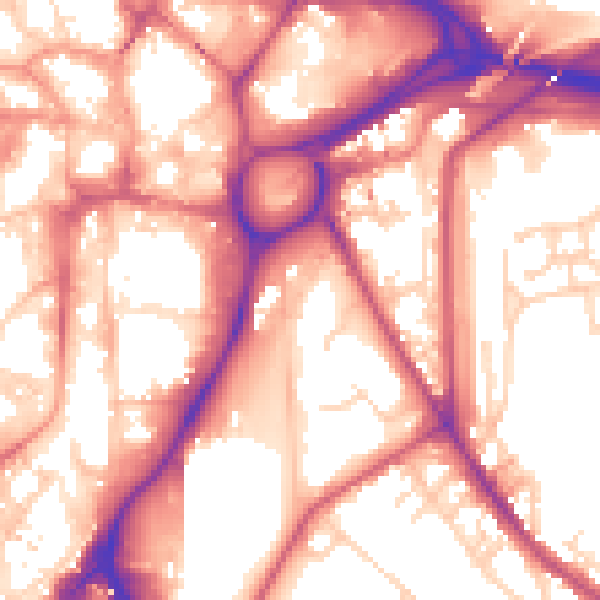 Daytime road noise heatmap for S2 5AY