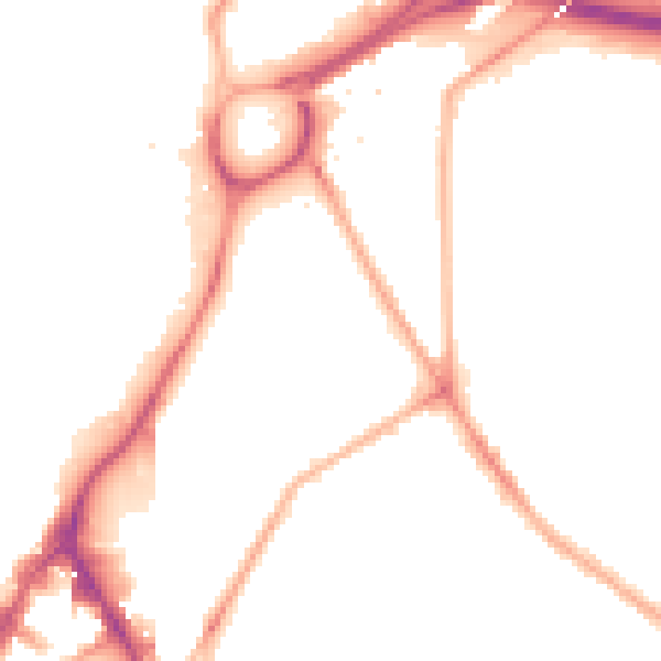 Night-time road noise heatmap for S2 5DU