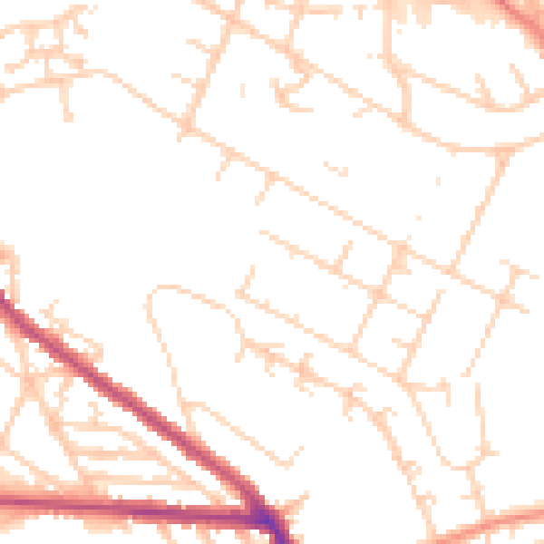 Daytime road noise heatmap for S2 5EZ