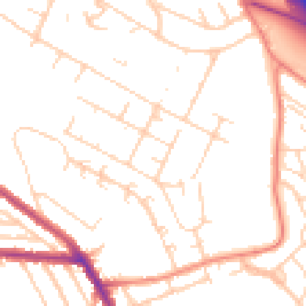 Daytime road noise heatmap for S2 5FP