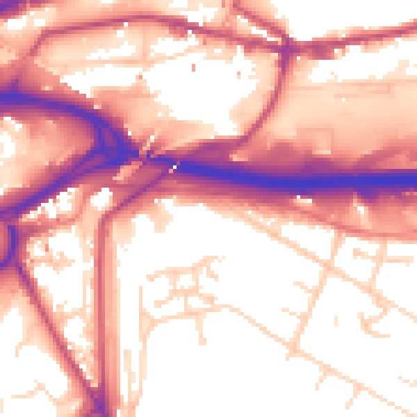 Daytime road noise heatmap for S2 5JF