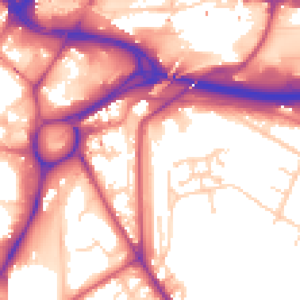 Daytime road noise heatmap for S2 5JG