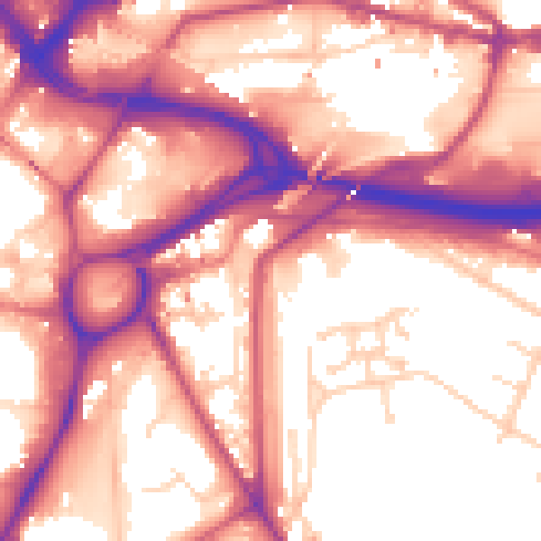 Daytime road noise heatmap for S2 5JL