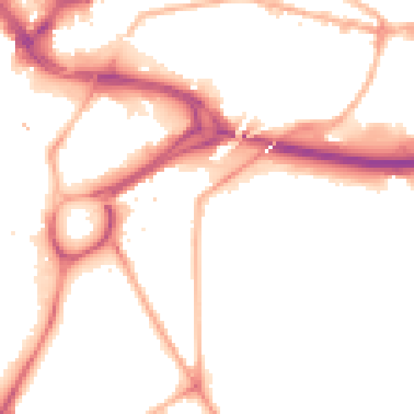 Night-time road noise heatmap for S2 5JL