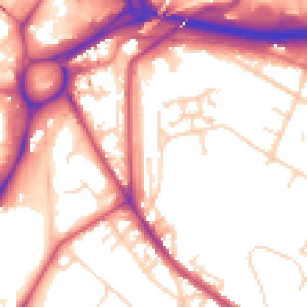 Daytime road noise heatmap for S2 5LX