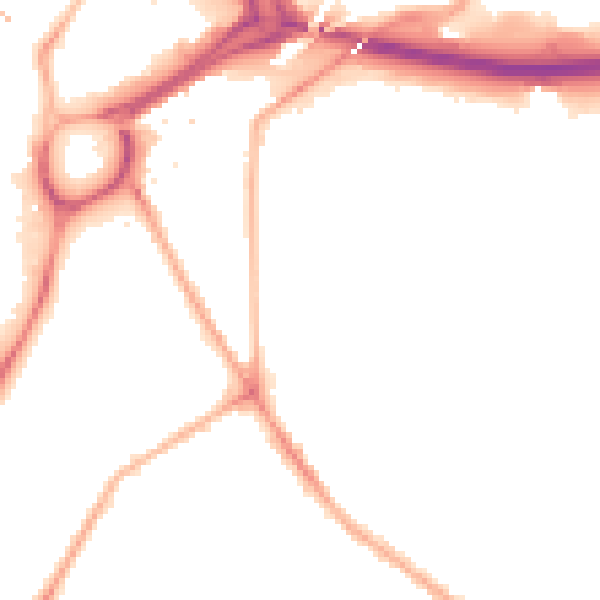 Night-time road noise heatmap for S2 5LX