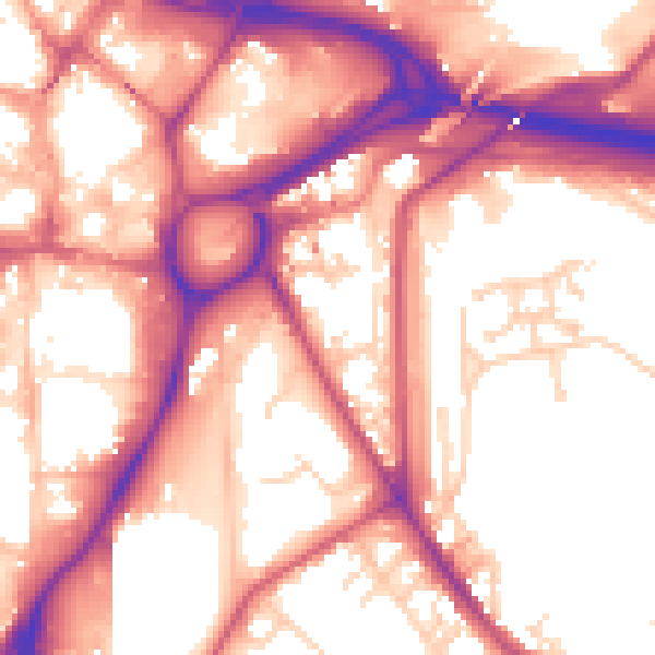 Daytime road noise heatmap for S2 5PW