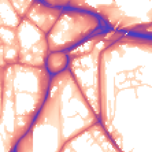 Daytime road noise heatmap for S2 5QE