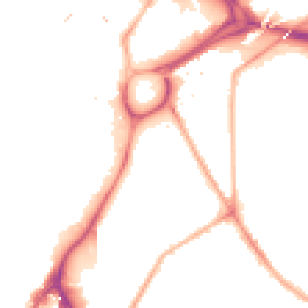 Night-time road noise heatmap for S2 5QX