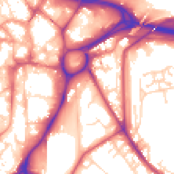 Daytime road noise heatmap for S2 5QY