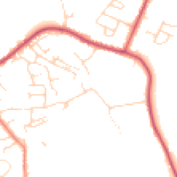 Daytime road noise heatmap for S21 1AS