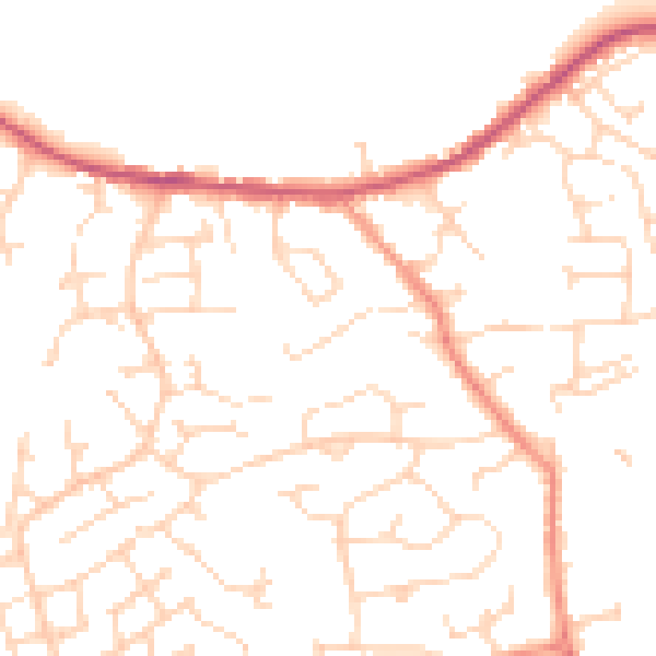 Daytime road noise heatmap for S21 1BF