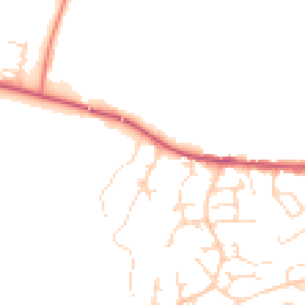 Daytime road noise heatmap for S21 1TE