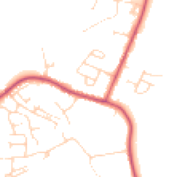 Daytime road noise heatmap for S21 2EH