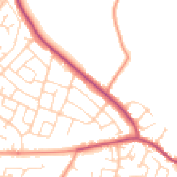 Daytime road noise heatmap for S26 2AN