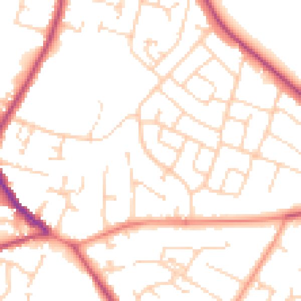 Daytime road noise heatmap for S26 4UW