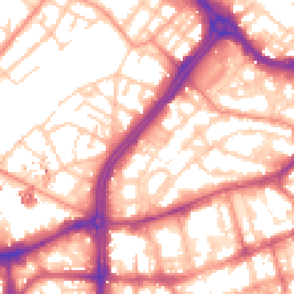 Daytime road noise heatmap for S3 7DW