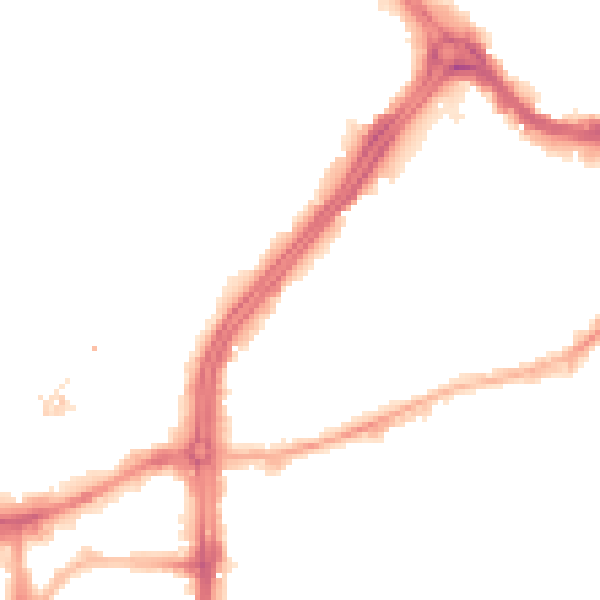 Night-time road noise heatmap for S3 7DW