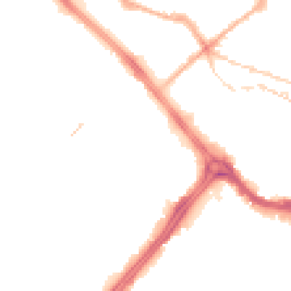 Night-time road noise heatmap for S3 7EJ