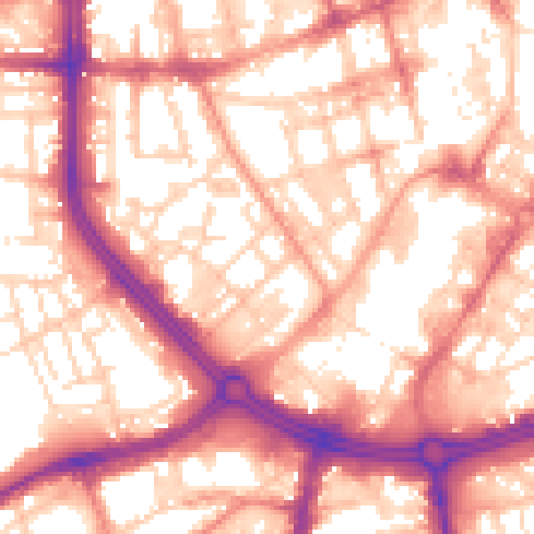 Daytime road noise heatmap for S3 7LQ
