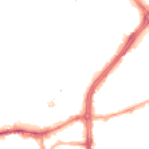 Night-time road noise heatmap for S3 7PE