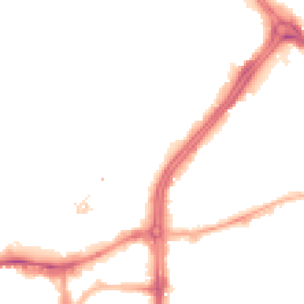 Night-time road noise heatmap for S3 7PG