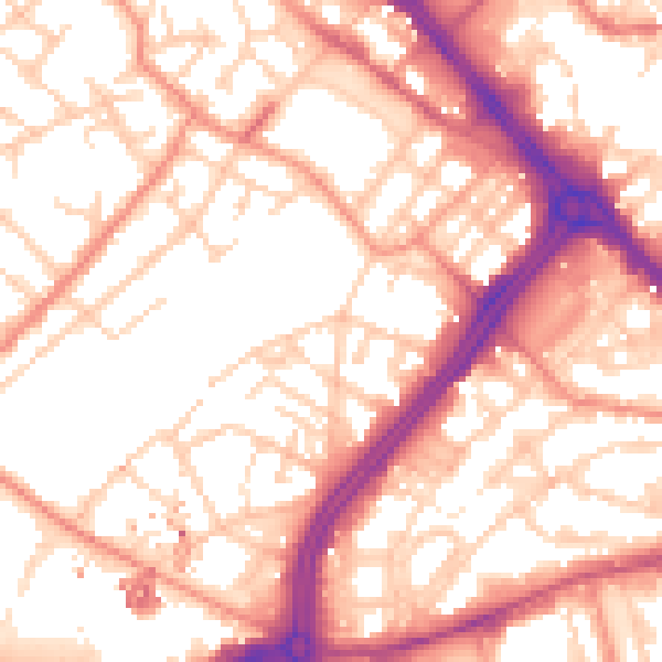 Daytime road noise heatmap for S3 7PQ