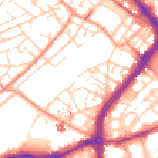 Daytime road noise heatmap for S3 7PU